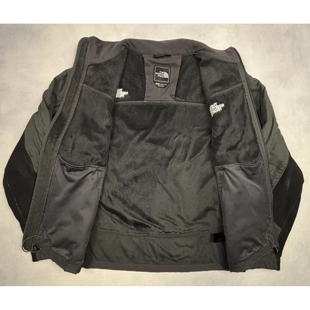 The North Face Denali Fleece Jacket Mens M Gray Black Full Zip Pullover TCN1 F13